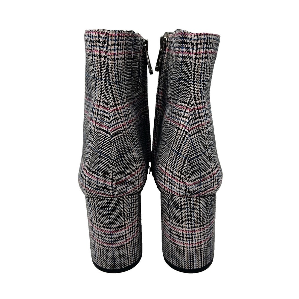 Sam Edelman Hilty 2 Plaid Booties Pink Black Tweed Ankle Boots Block Heel Sz 9.5 - Picture 7 of 10
